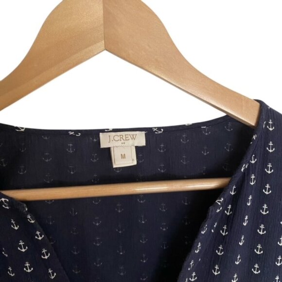 J. Crew Navy Anchor Print Beach Coverup Medium - Picture 2 of 3